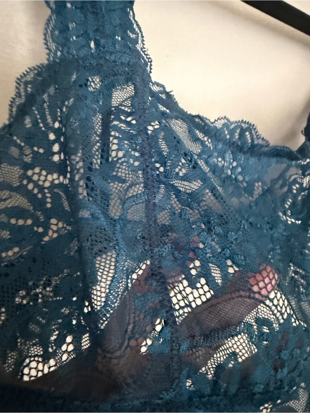 Free People- Lace Bralette with Wide Straps in Teal